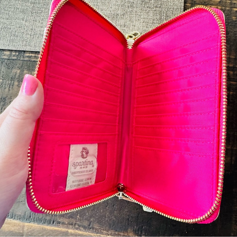 Spartina 449 Wristlet Wallet - Pink & Green - Picture 7 of 7